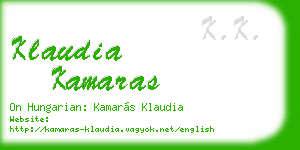 klaudia kamaras business card