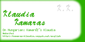 klaudia kamaras business card